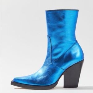 Urban Outfitters Cooperative Shania Cowboy Boots Blue